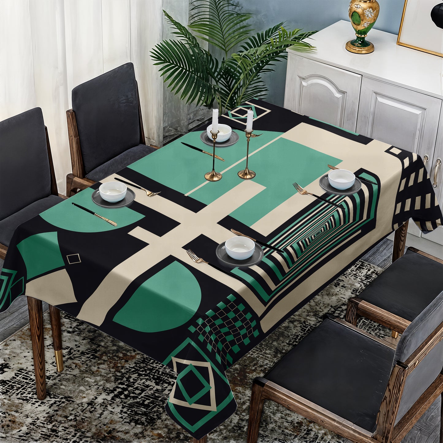 Lines of Thought Rectangle Tablecloth