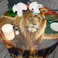 Lion Africa Round Tablecloth