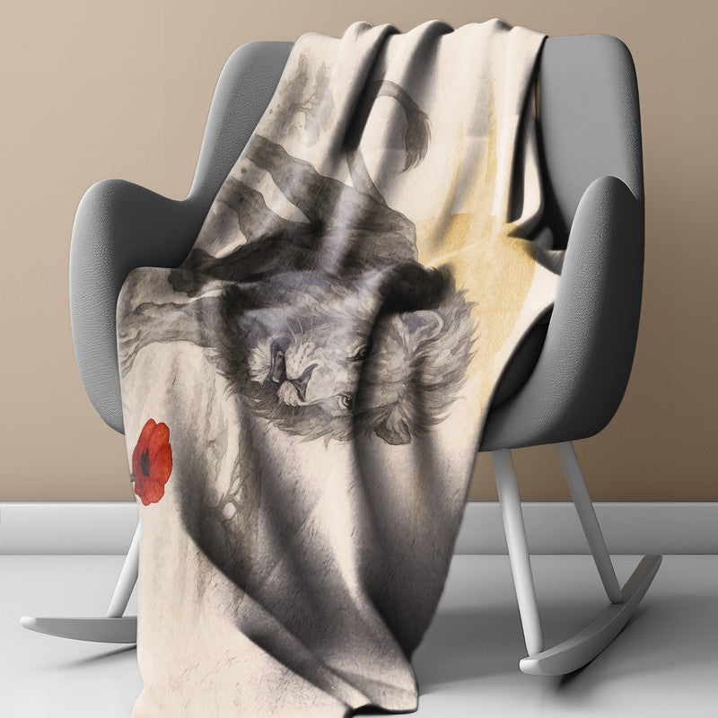 Lion At First Light Light Weight Fleece Blanket by Nathan Pieterse