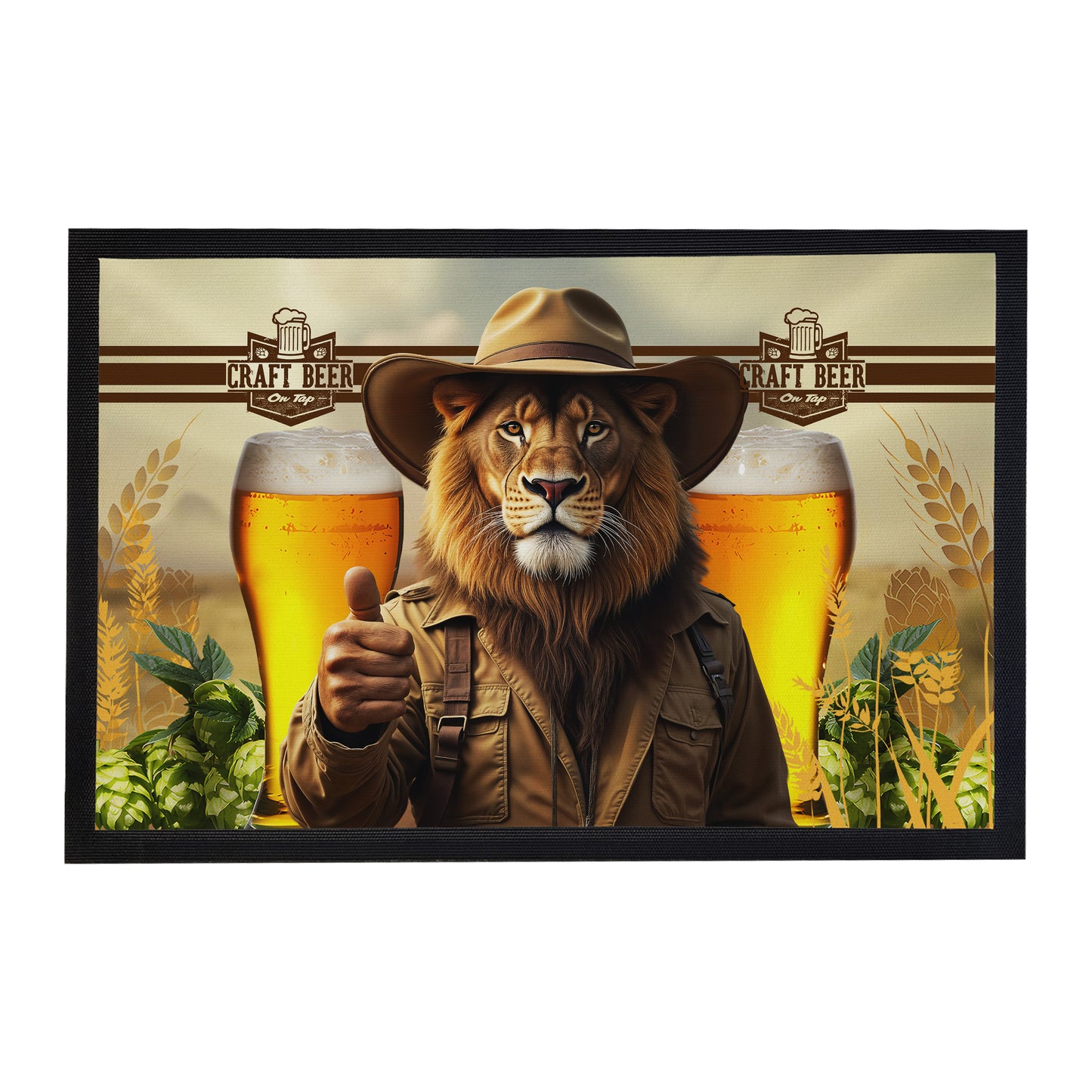 Lion Craft Beer Door Mat
