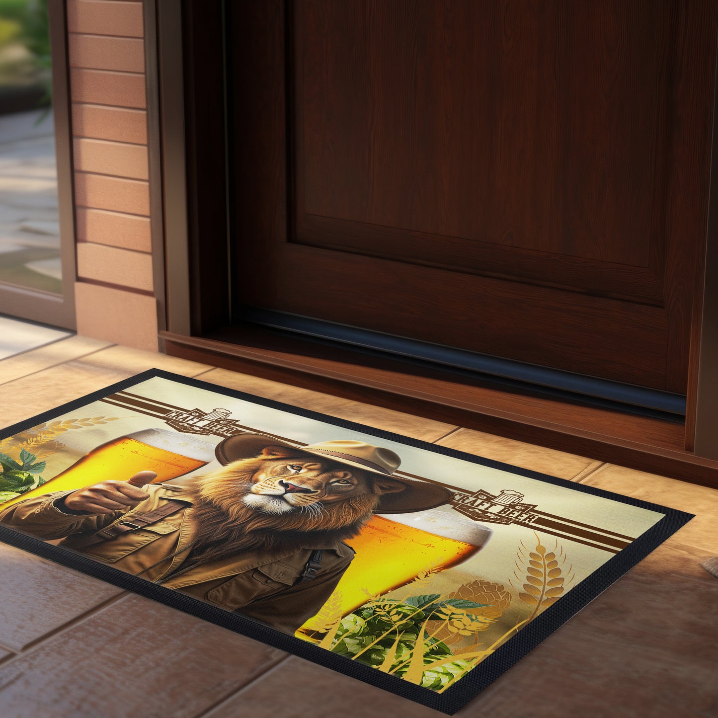 Lion Craft Beer Door Mat