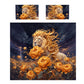 Lion Crowned in Peonies Duvet Cover Set