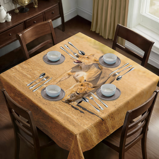 Lion Cub Square Tablecloth by Fanie Heymans