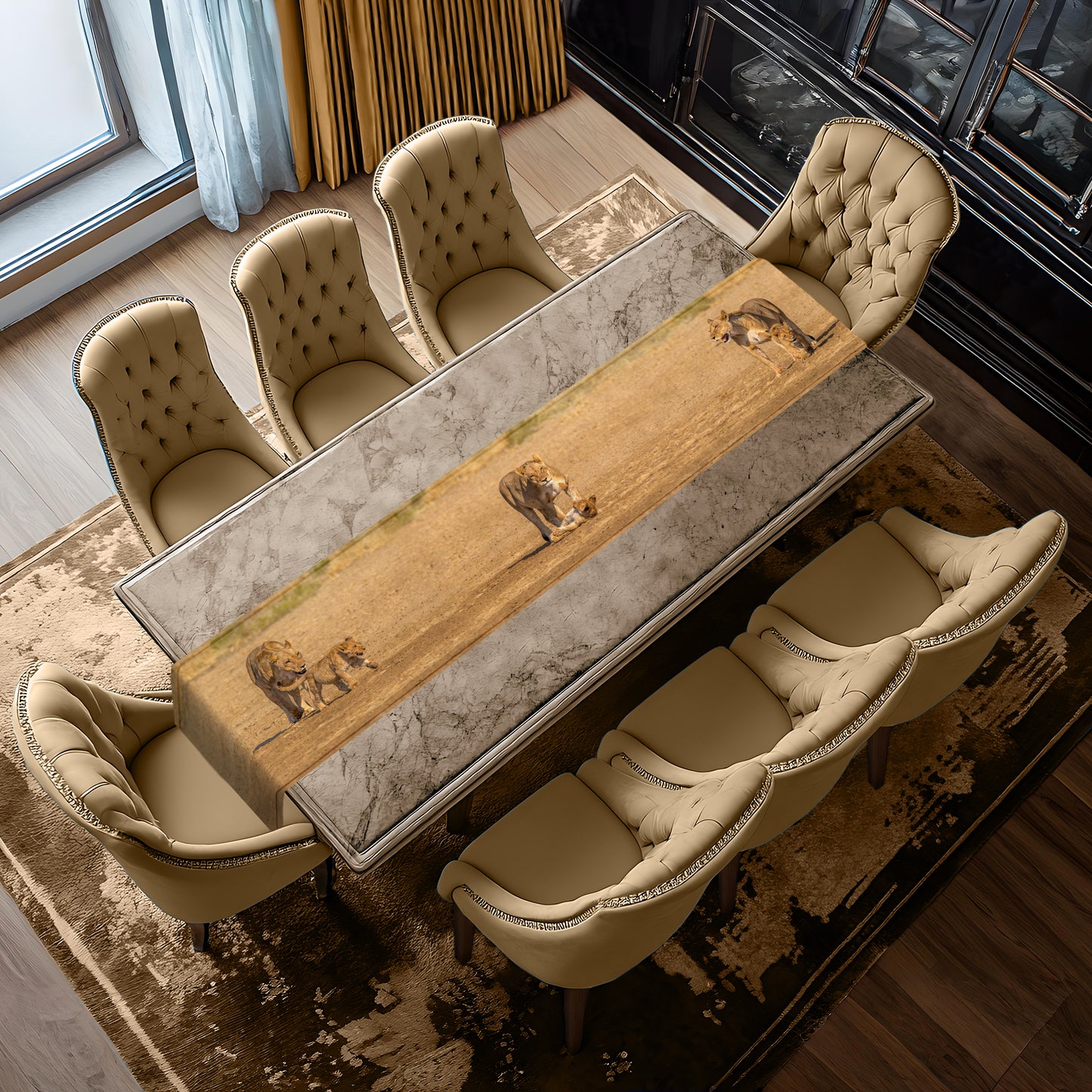 Lion Cub Table Runner by Fanie Heymans