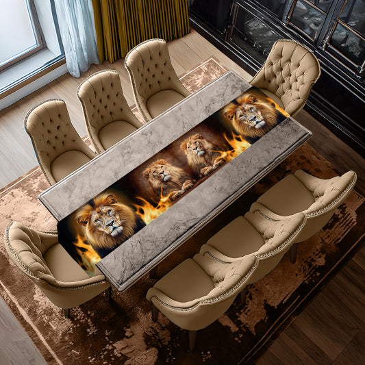 Lion Imperial Flame Table Runner