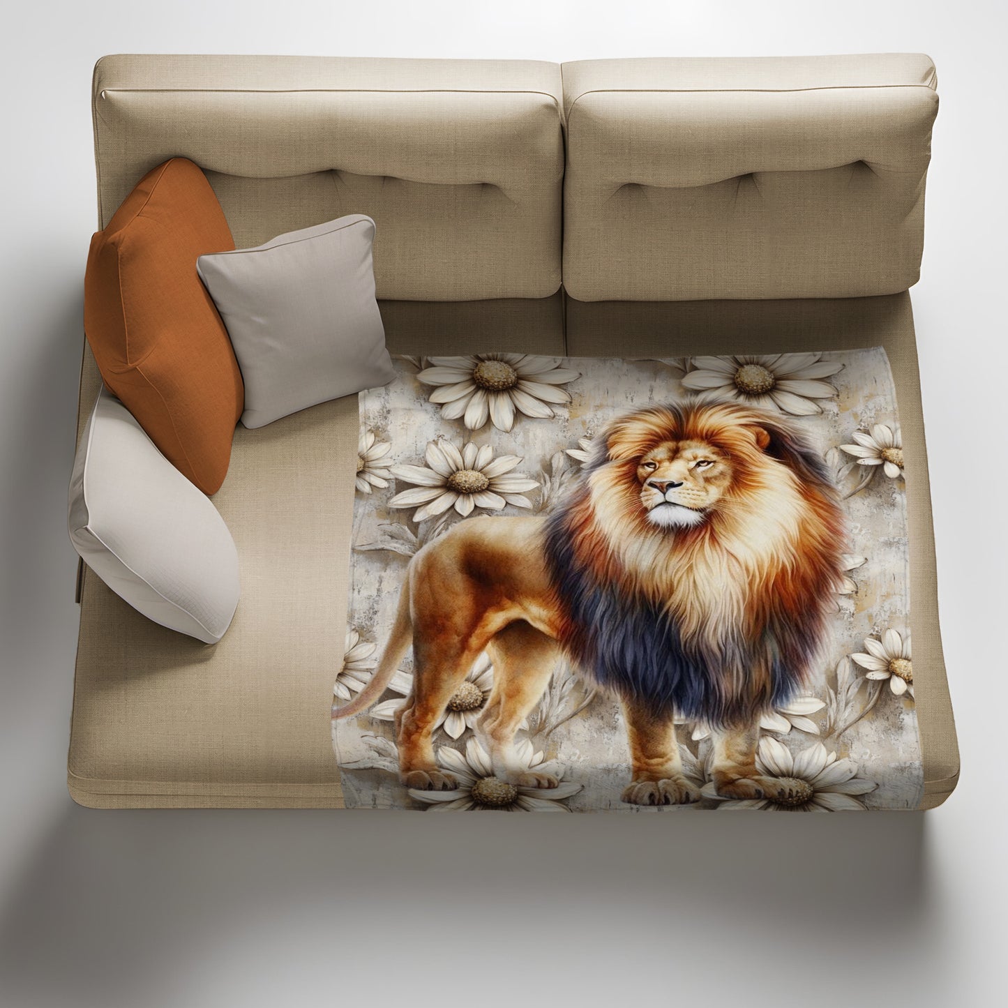 Lion Light Weight Fleece Blanket by Mark van Vuuren