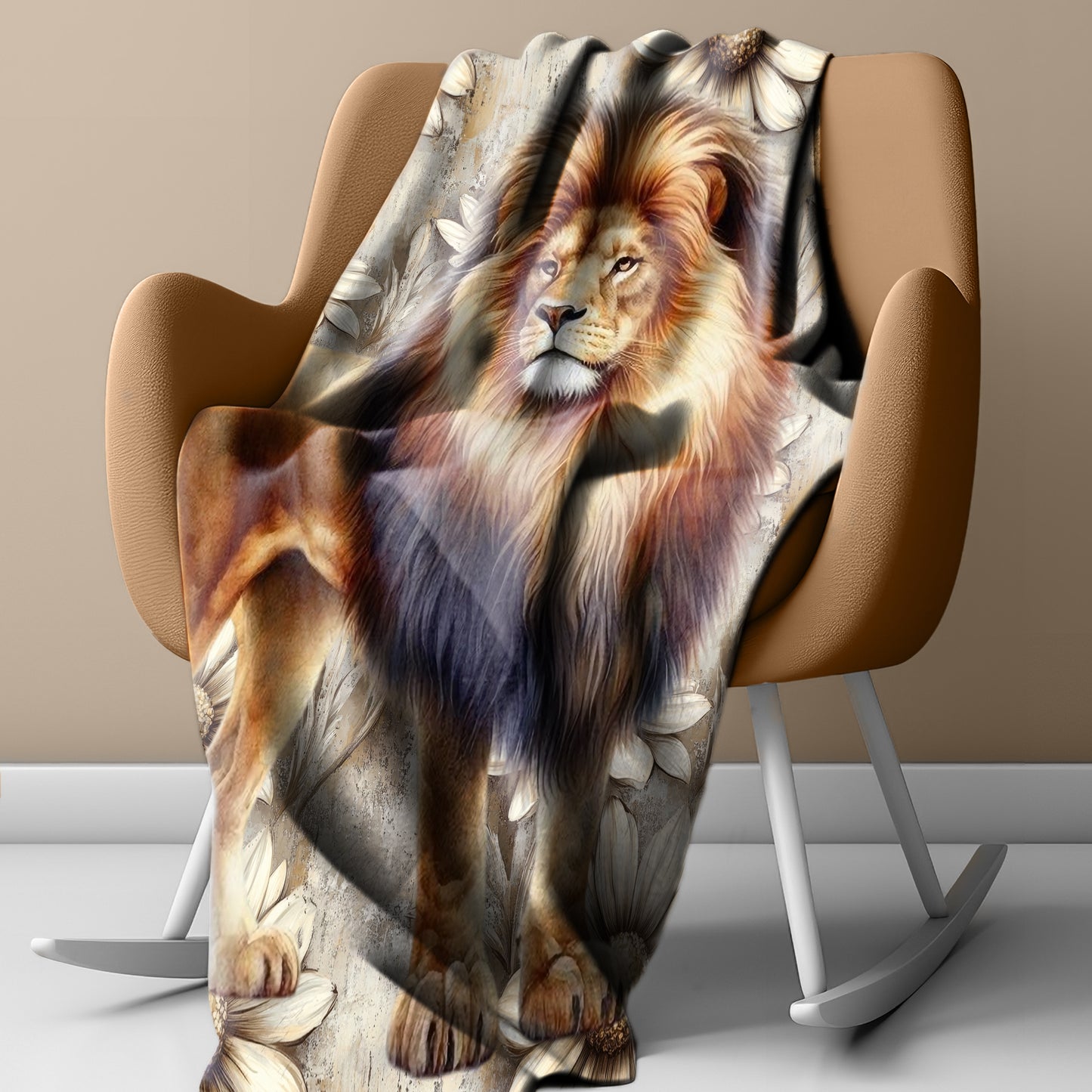Lion Light Weight Fleece Blanket by Mark van Vuuren