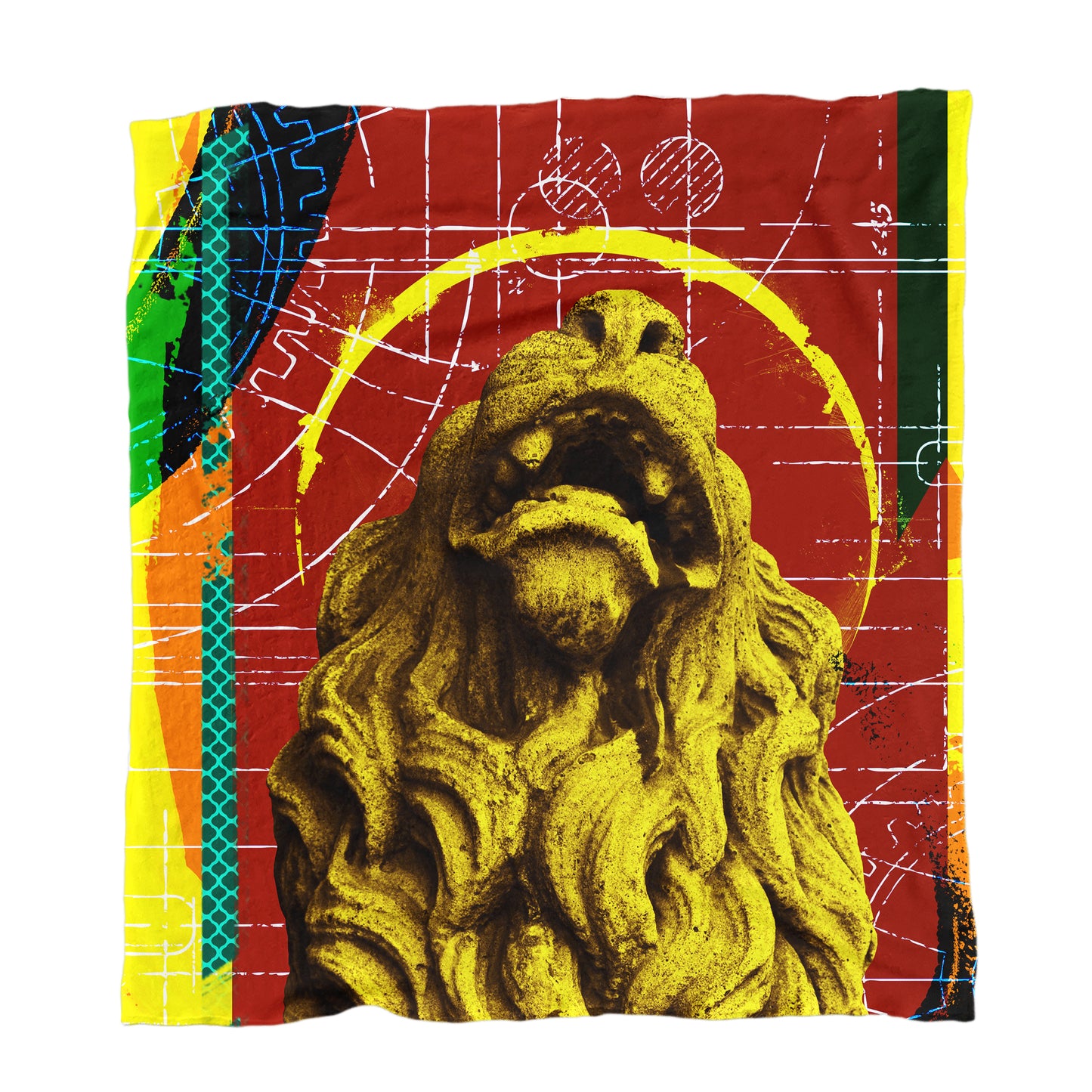Lion Statue Fleece