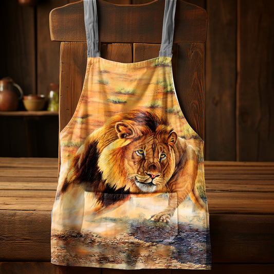 Lion Medium Length Apron by Delene Lambert