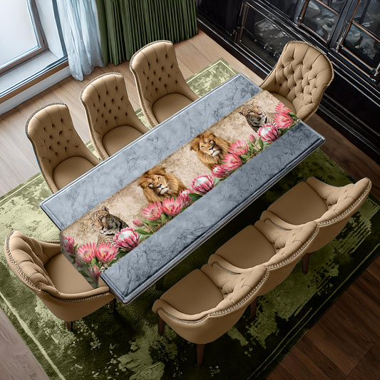 Lion & Leopard Protea Throne Table Runner