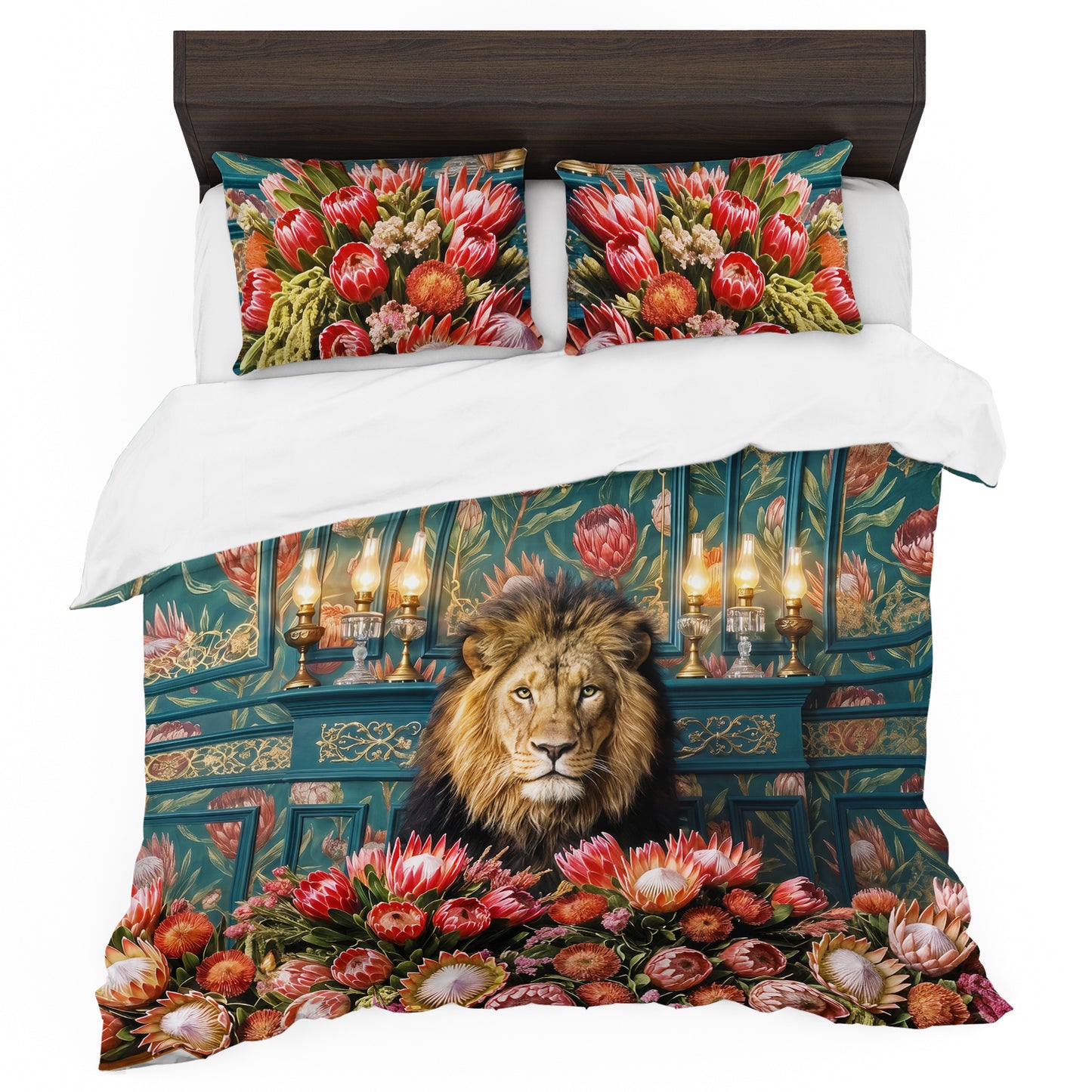 Lion & Protea Duvet Cover Set