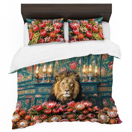 Lion & Protea Duvet Cover Set