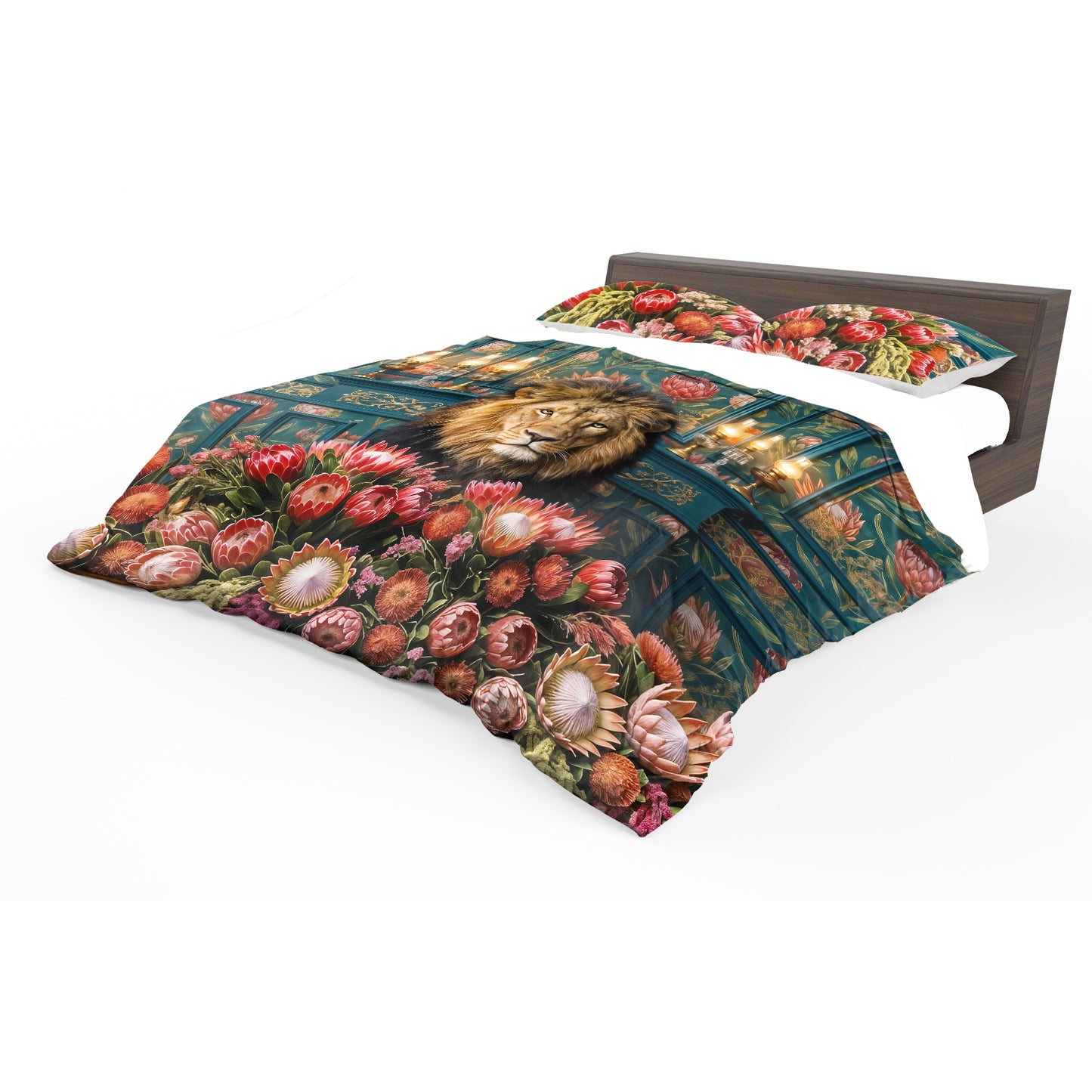 Lion & Protea Duvet Cover Set