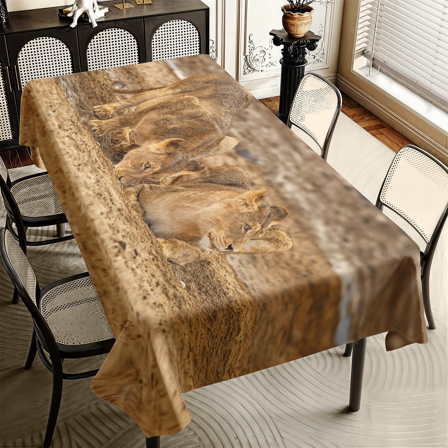 Lion by Fanie Heymans Rectangle Tablecloth