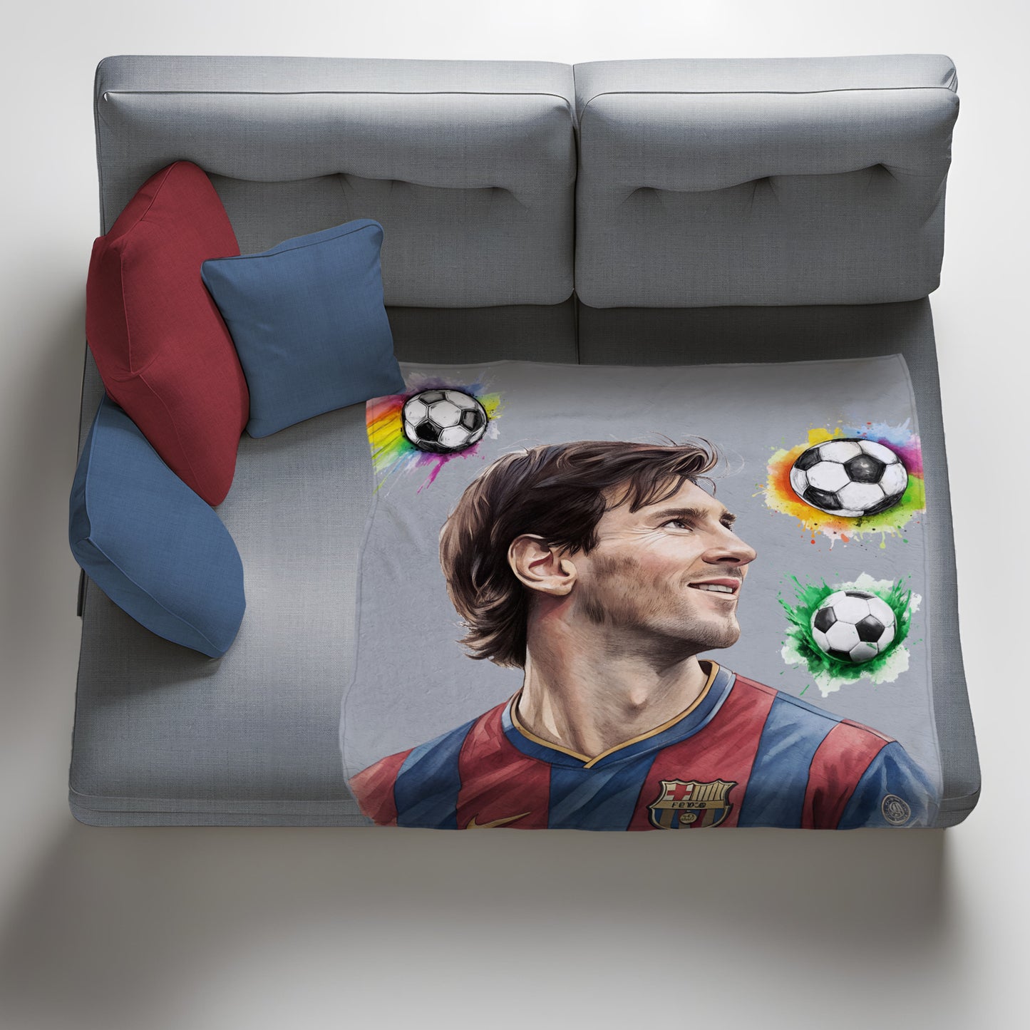 Lionell Messi Light Weight Fleece Blanket by Mark van Vuuren