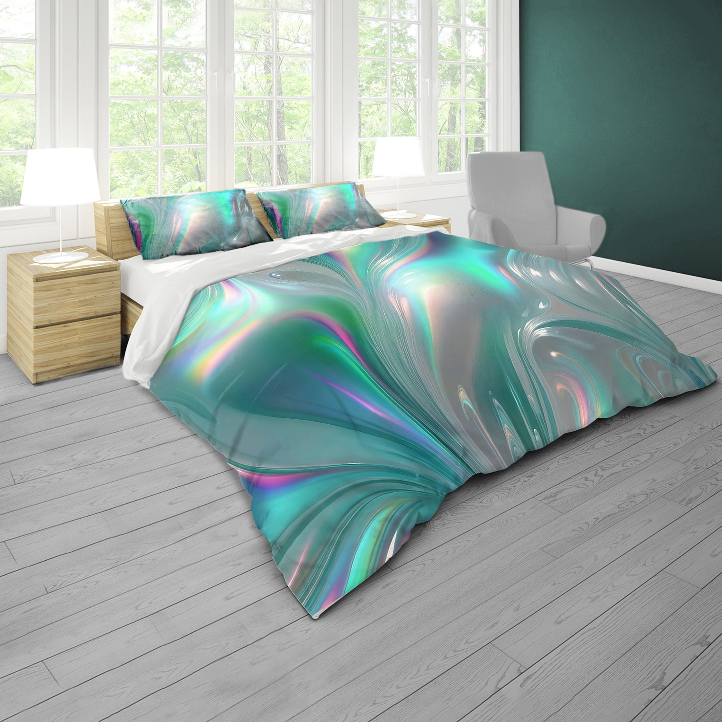 Liquid Chrome Duvet Cover Set