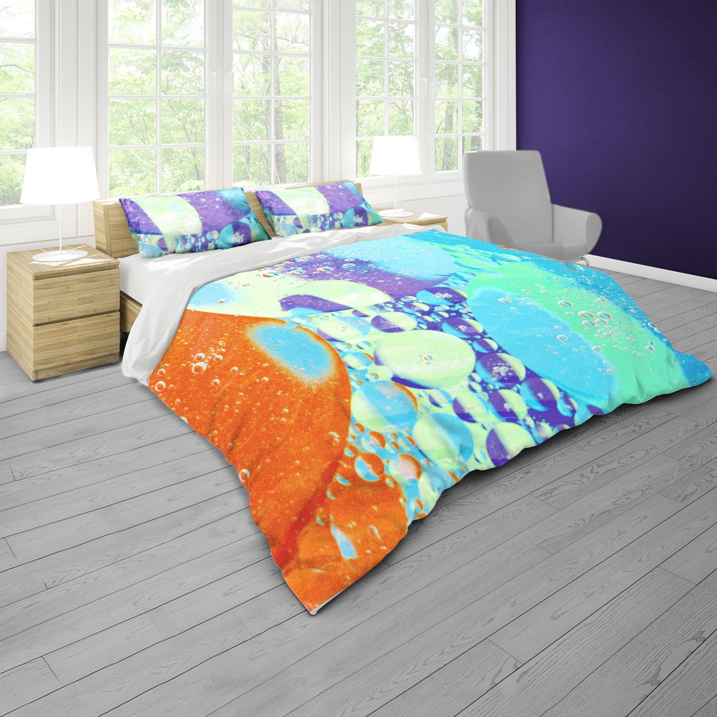 Liquid  Oil Colored Whispers Duvet Cover Set