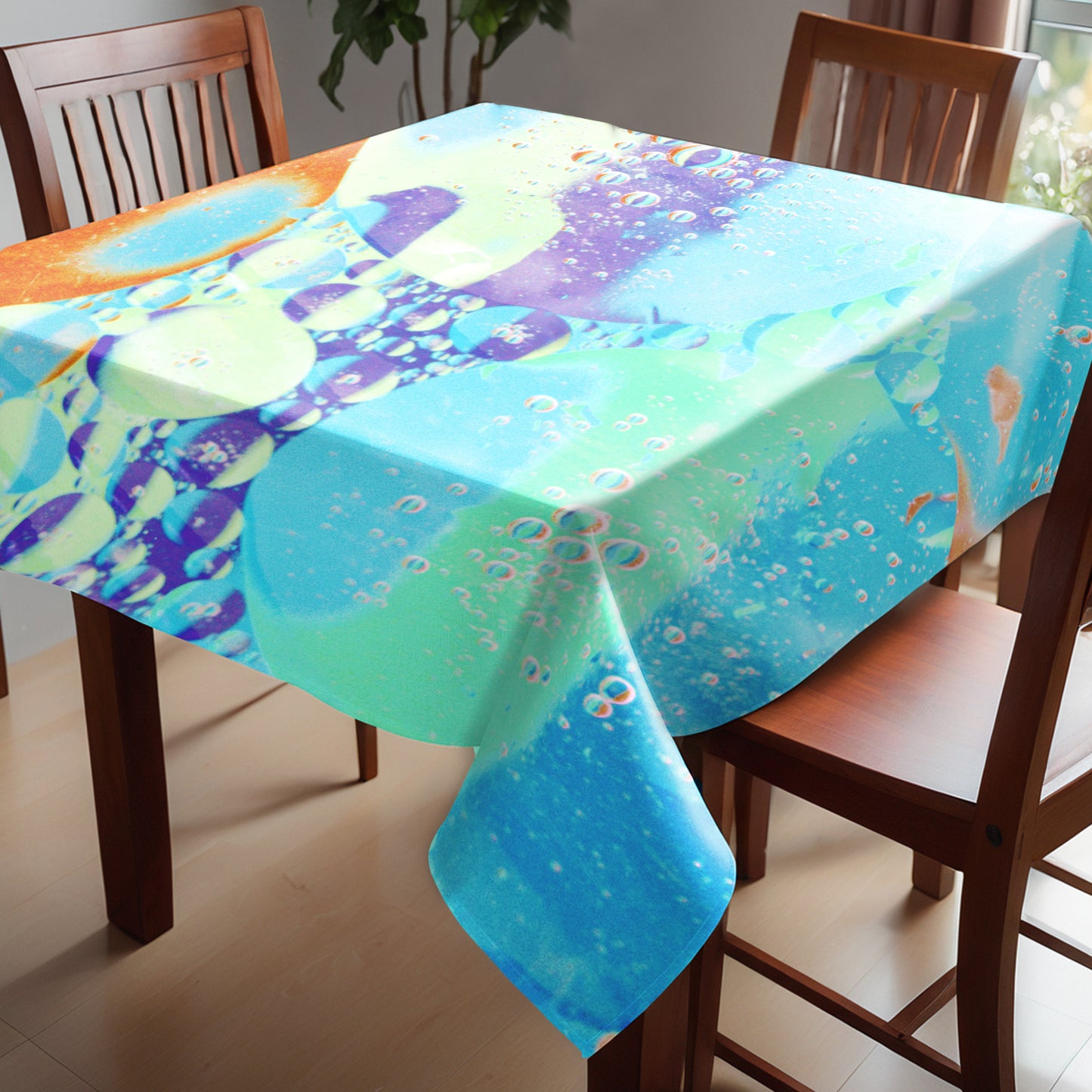 Liquid  Oil Colored Whispers Square Tablecloth