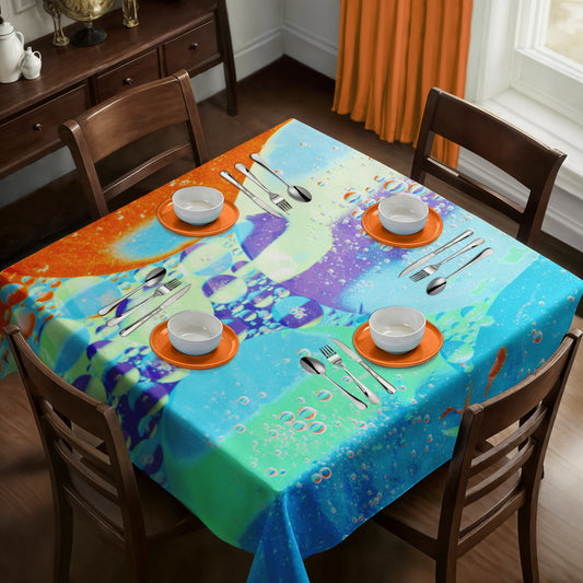 Liquid Oil Colored Whispers Square Tablecloth
