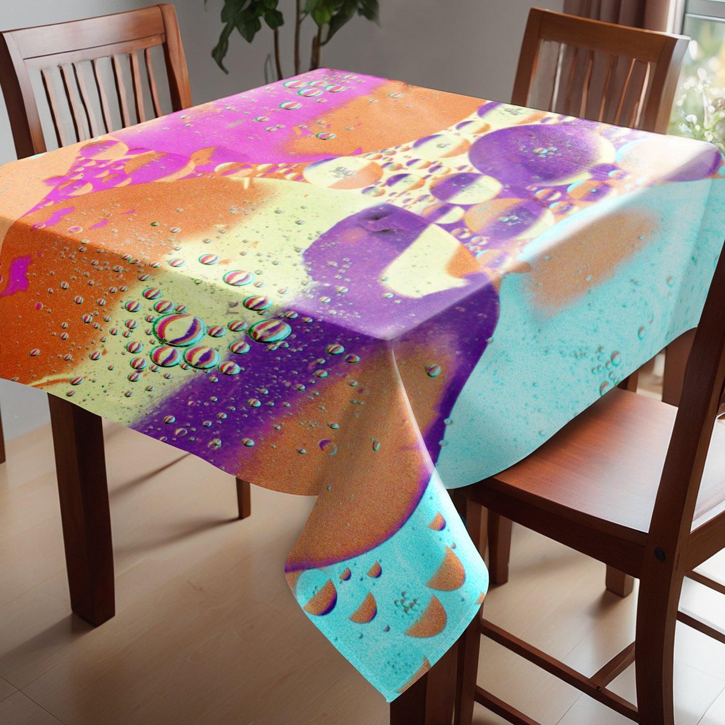 Liquid  Oil Mixed Color Square Tablecloth