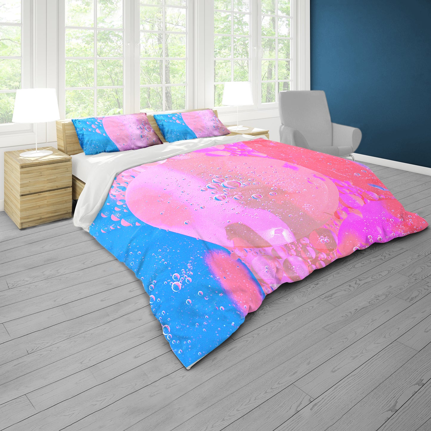 Liquid  Oil Mixed Color Whispers Duvet Cover Set