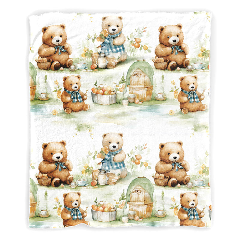 Little Bear Family Minky Blanket