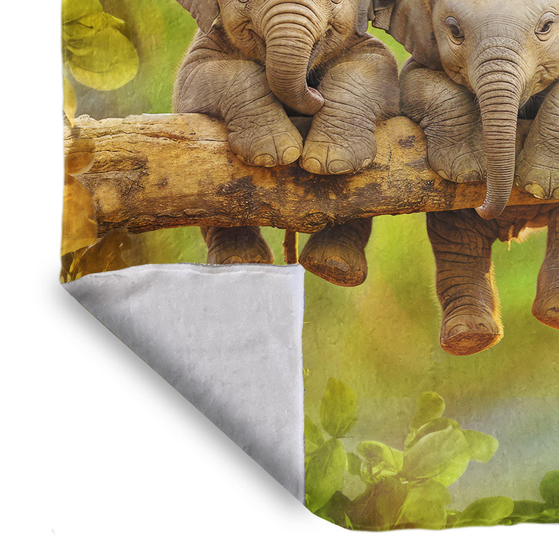 Little Elephants Light Weight Fleece Blanket