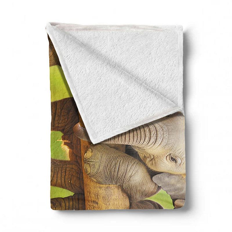 Little Elephants Light Weight Fleece Blanket