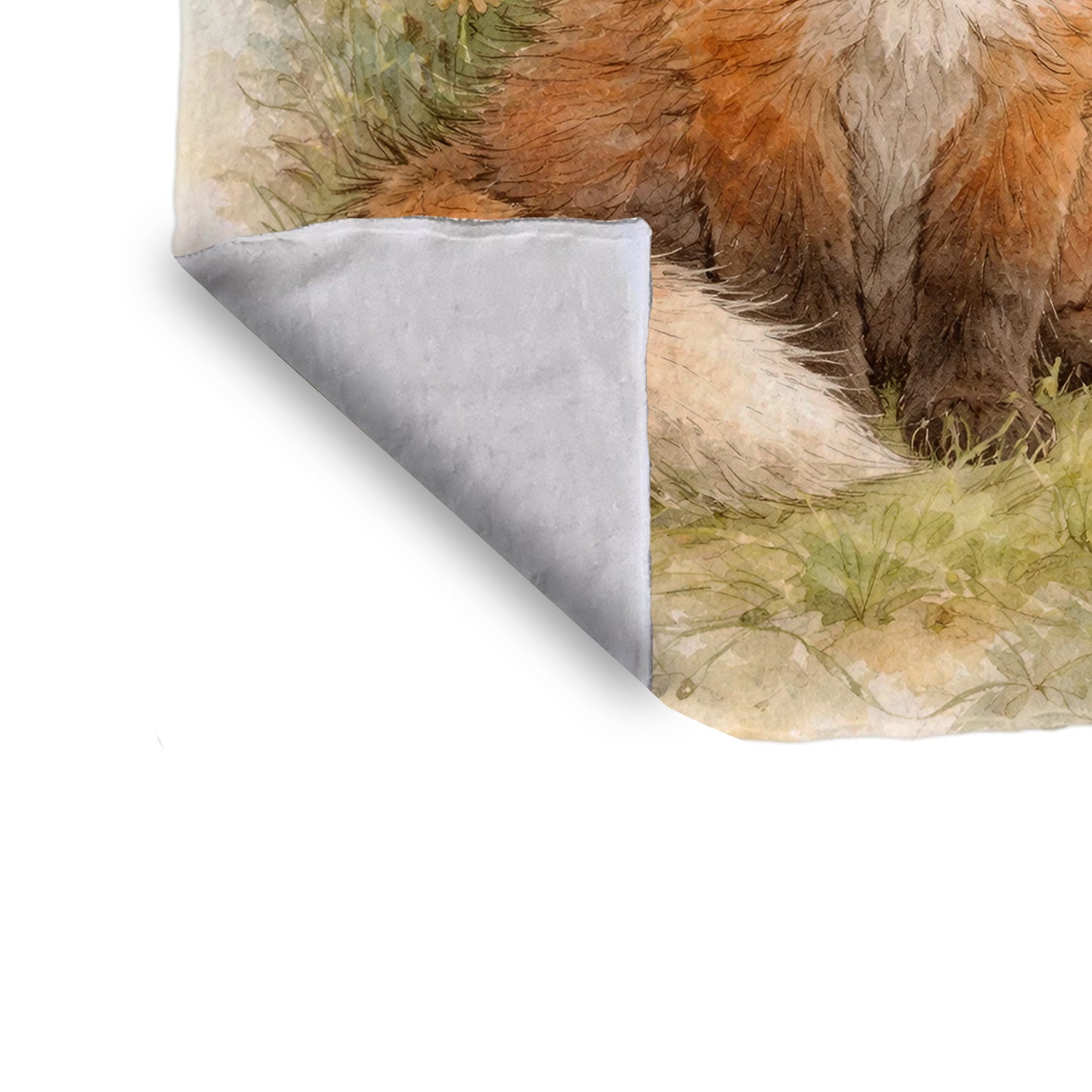 Little Fox Sitting Watercolor Baby Fleece Blanket by Nathan Pieterse