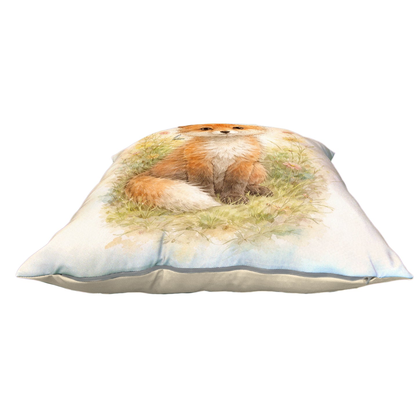 Little Fox Sitting Watercolor Kids Scatter by Nathan Pieterse