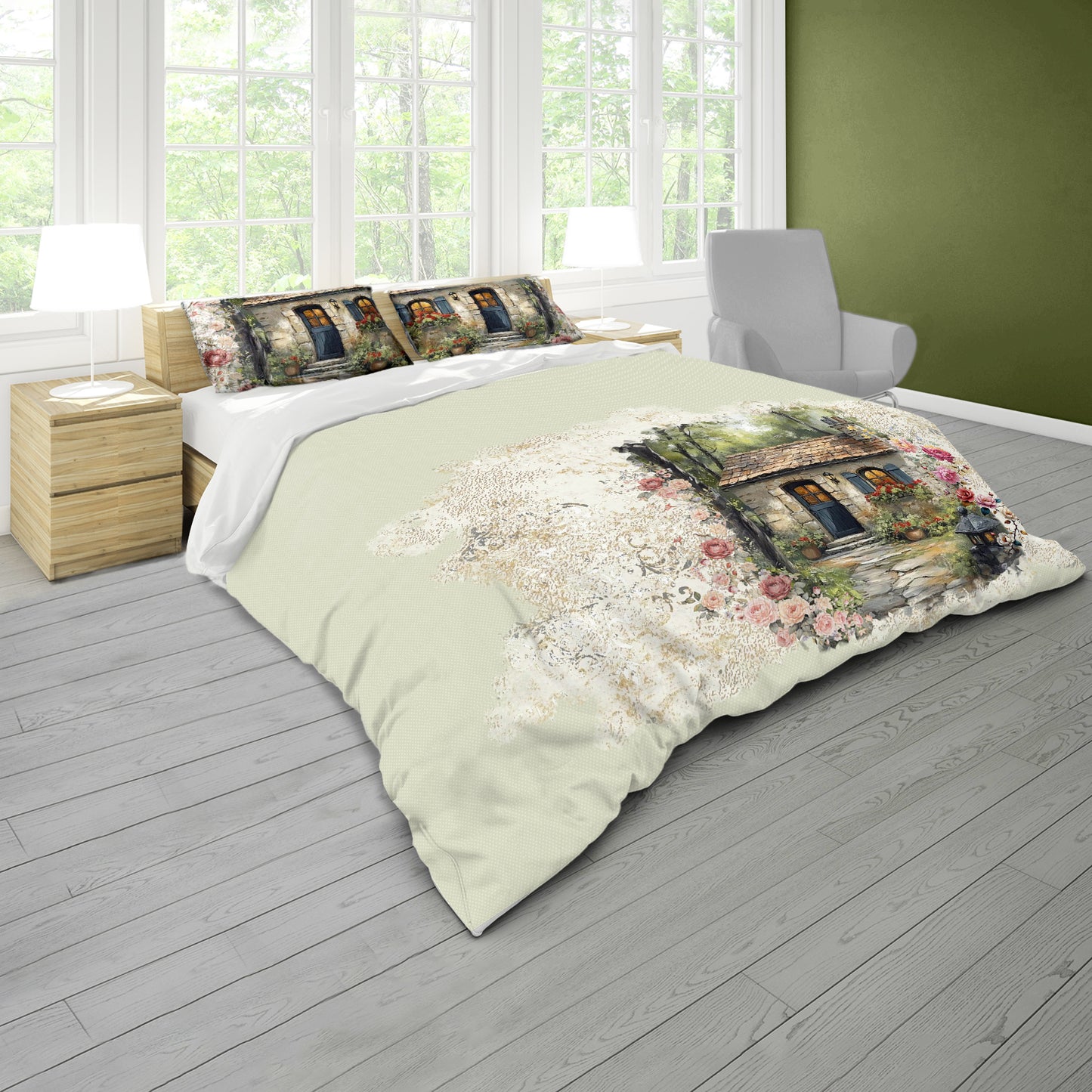 Little House in the Woods Duvet Cover Set