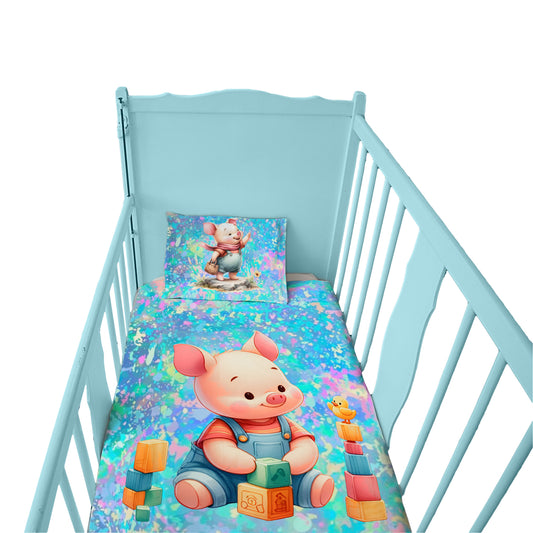 Little Piggy Adventure Cot Set