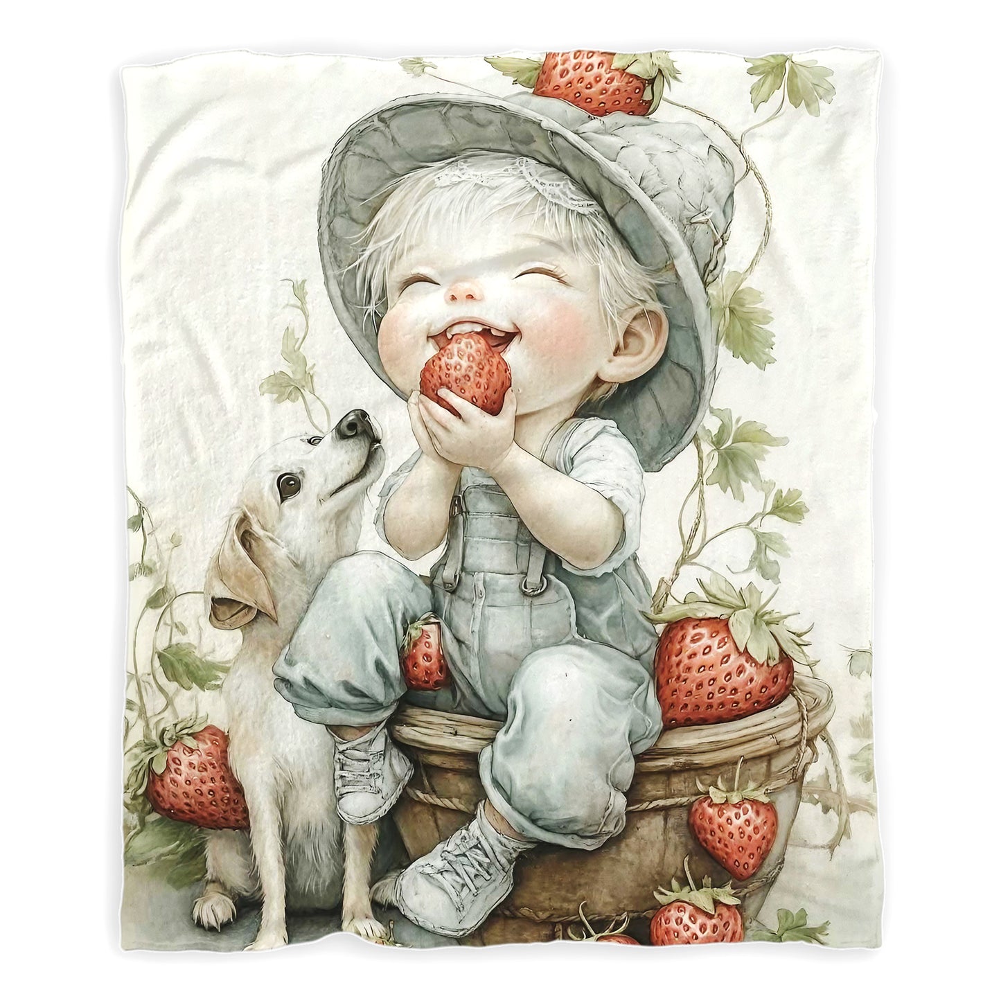 Little Strawberry Eater Toddler Fleece Blanket