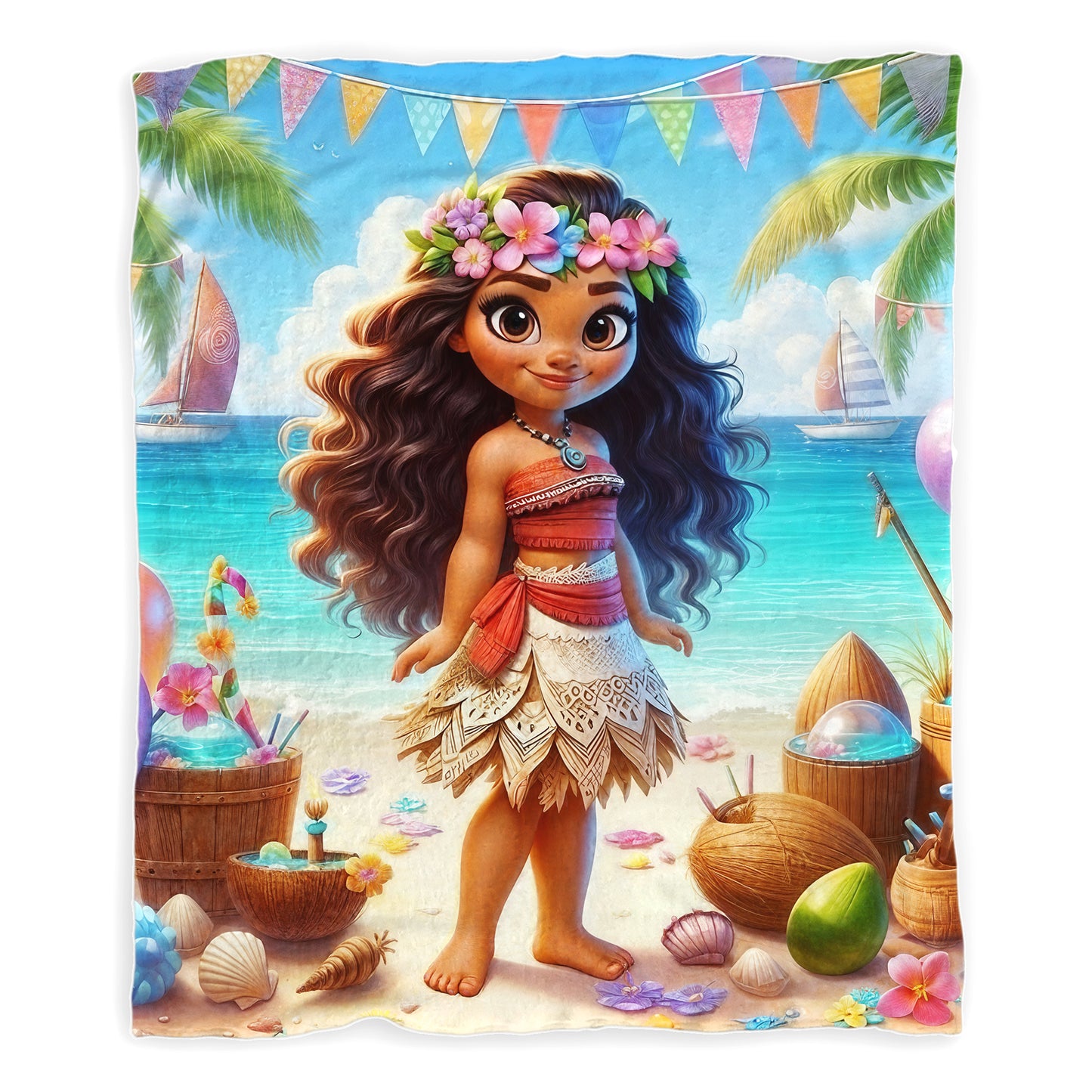 Living on an Island Toddler Fleece Blanket