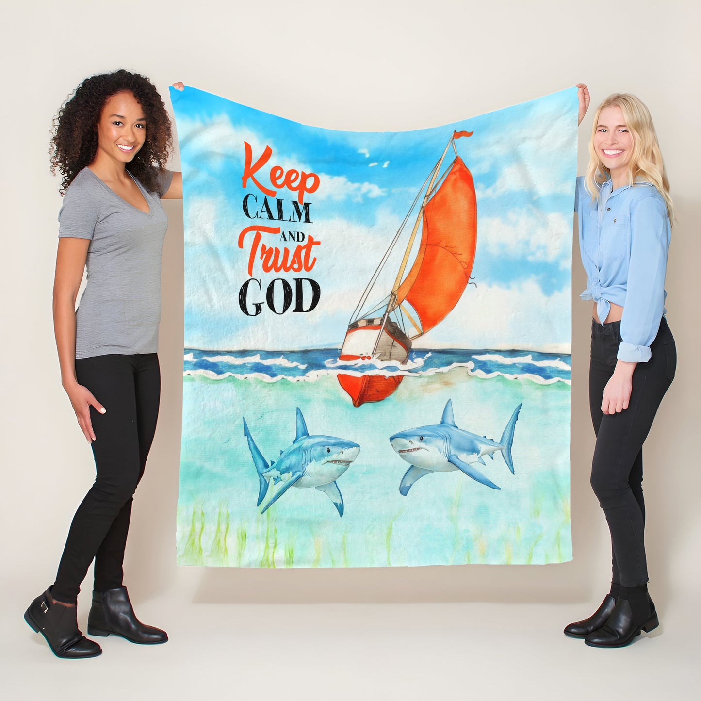 Lost At Sea Light Weight Fleece Blanket