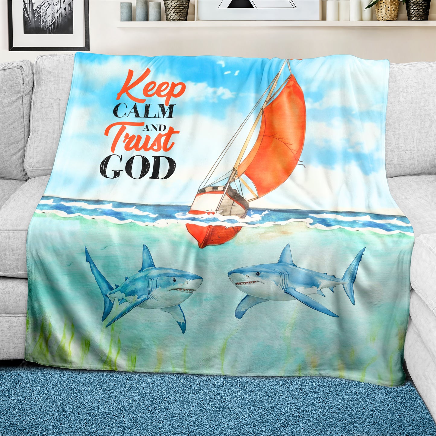 Lost At Sea Light Weight Fleece Blanket