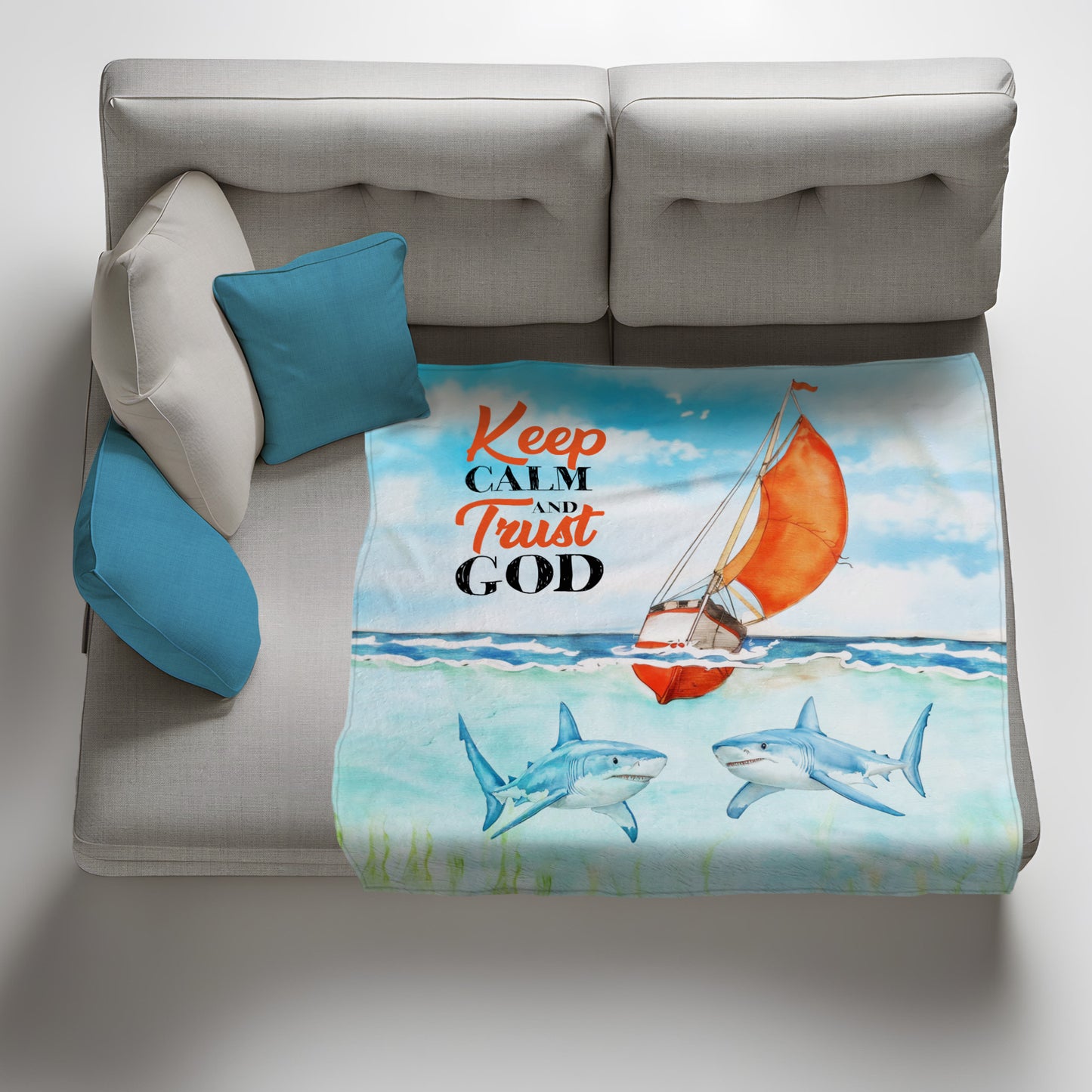 Lost At Sea Light Weight Fleece Blanket