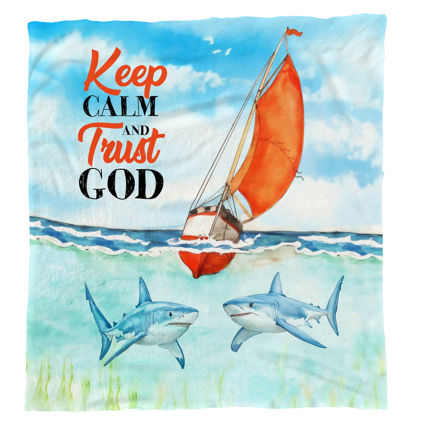 Lost At Sea Light Weight Fleece Blanket