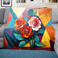 Love Of Roses Light Weight Fleece Blanket