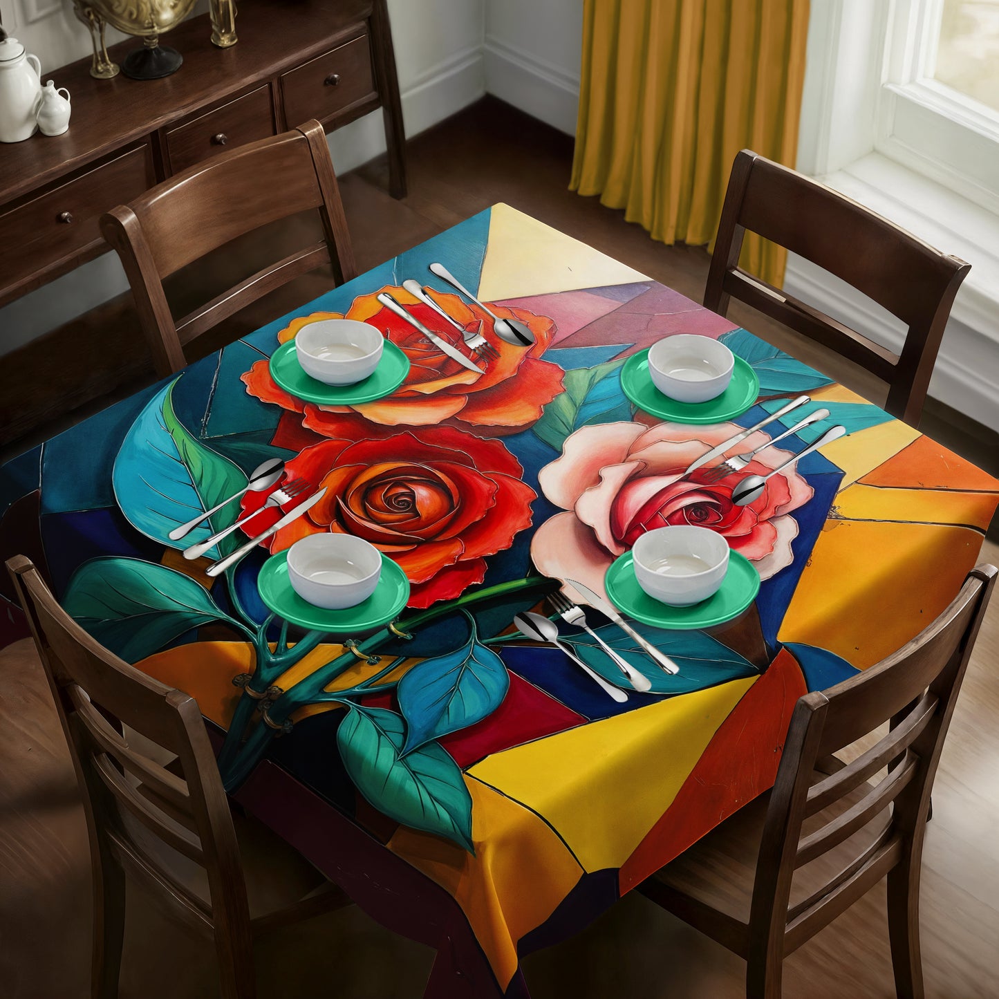 Love Of Roses Square Tablecloth
