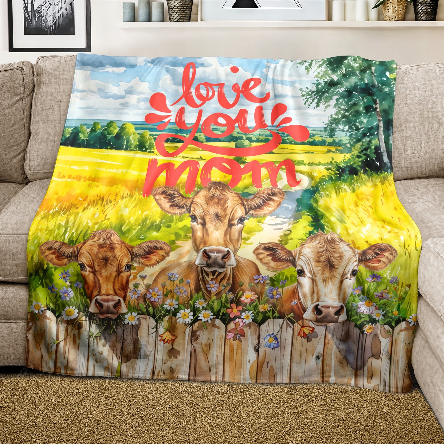 Love You Mom Light Weight Fleece Blanket