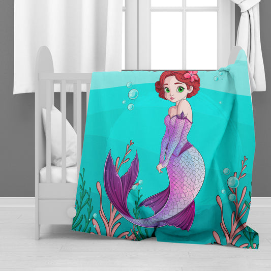 Loving Mermaid Baby Fleece Blanket