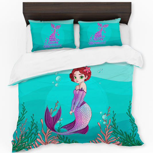 Loving Mermaid Kids Duvet Cover Set