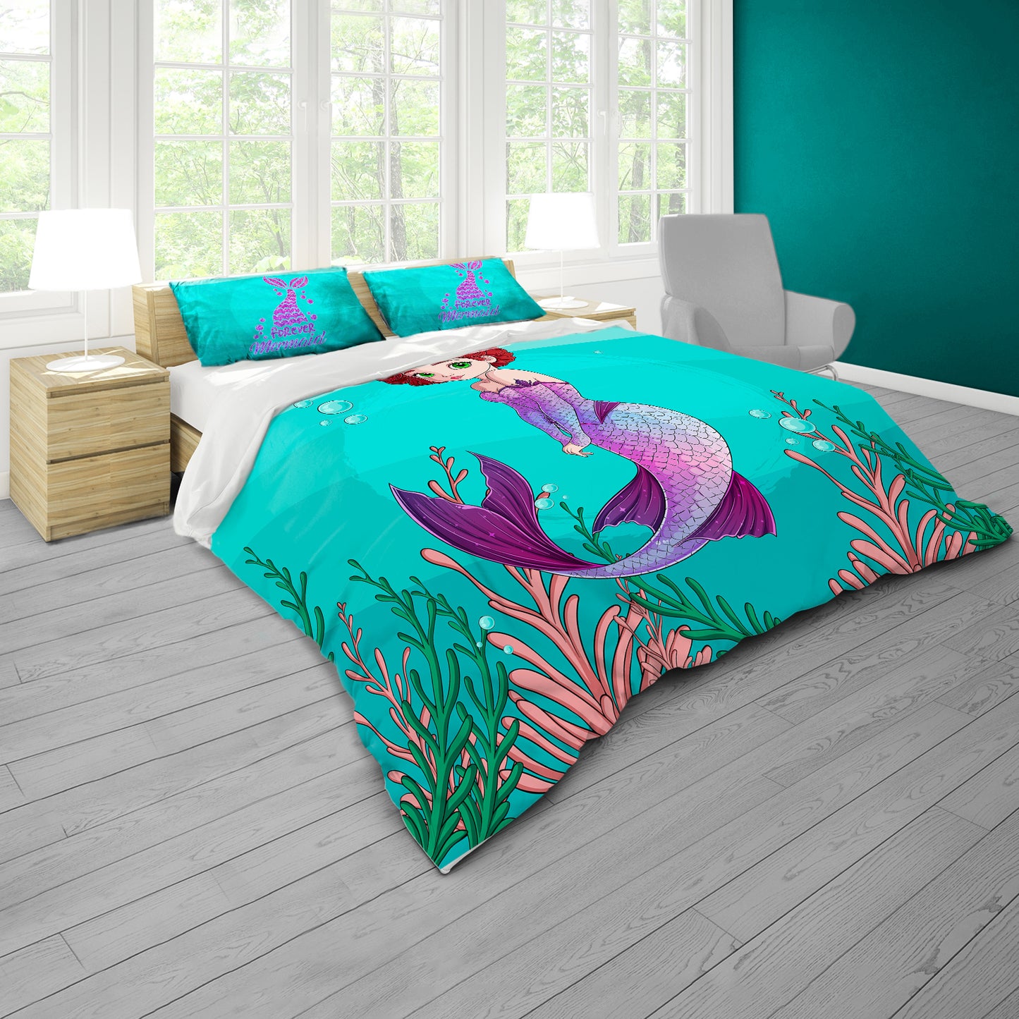 Loving Mermaid Kids Duvet Cover Set
