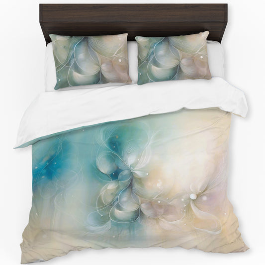 Luminous Beige & Green Duvet Cover Set
