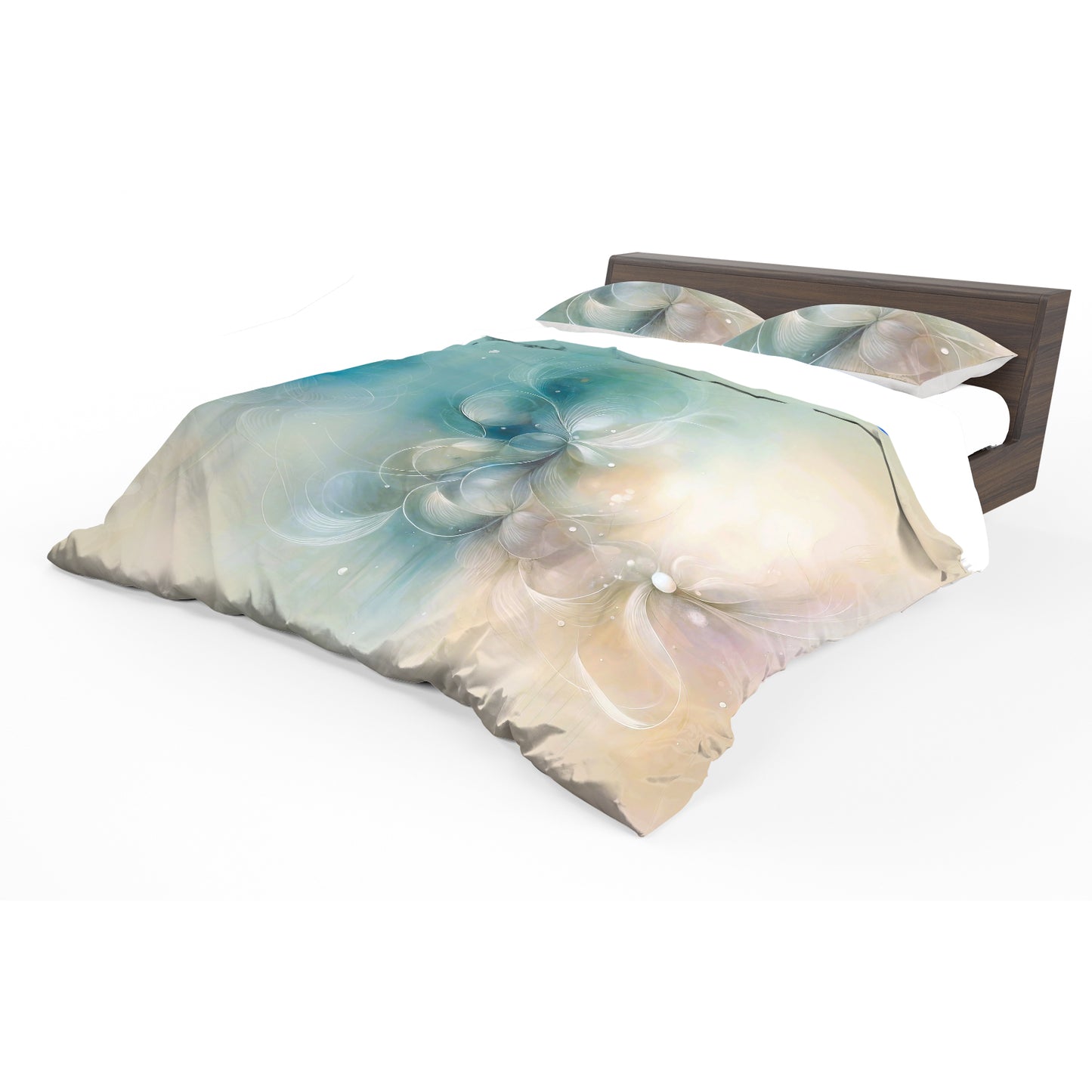 Luminous Beige & Green Duvet Cover Set