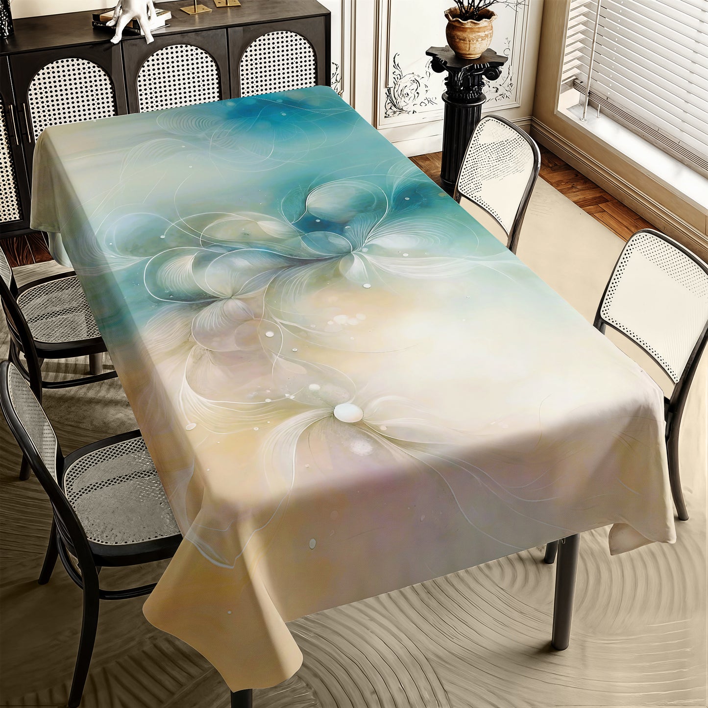 Luminous Bloomveil Rectangle Tablecloth