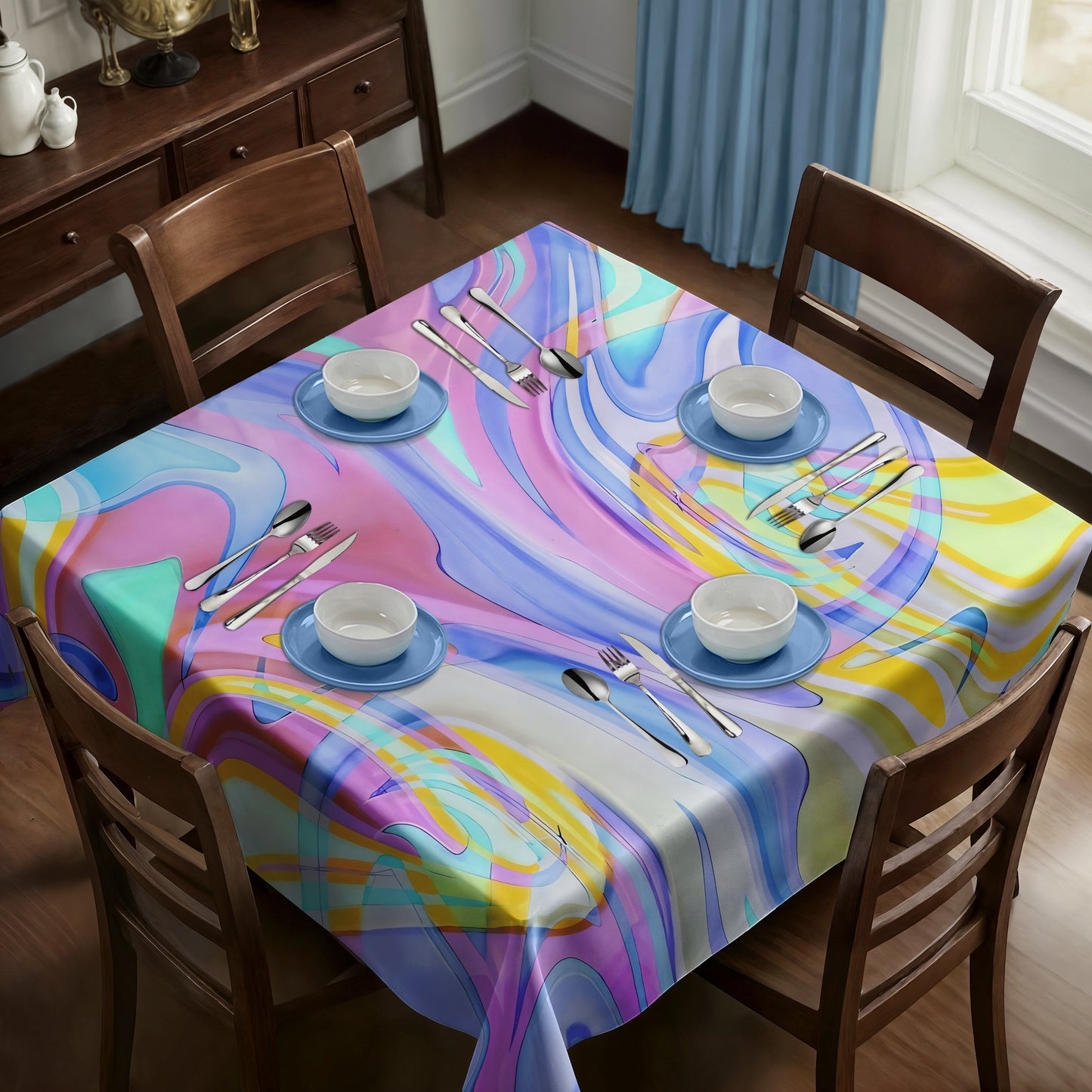 Luminous Drift Square Tablecloth