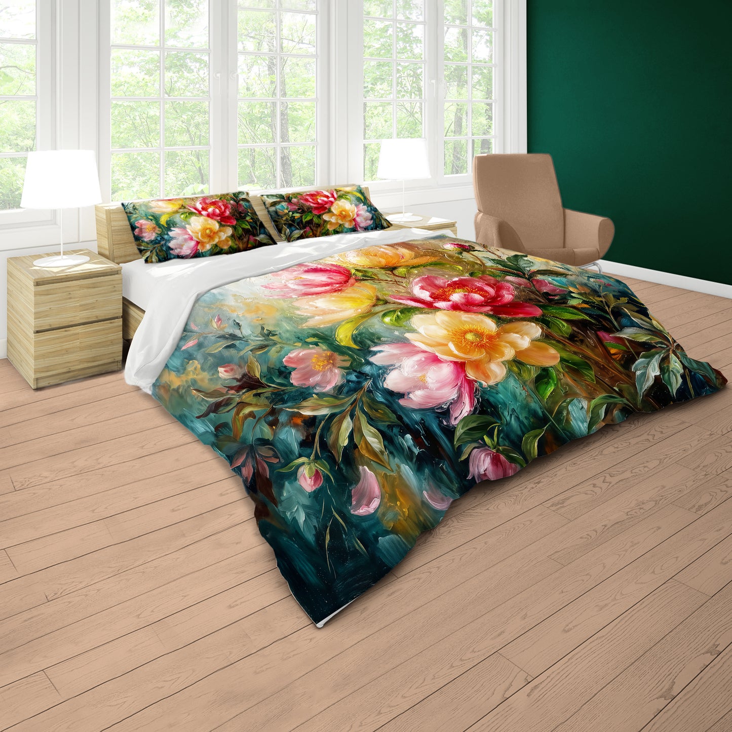Luminous Peony Duvet Cover Set