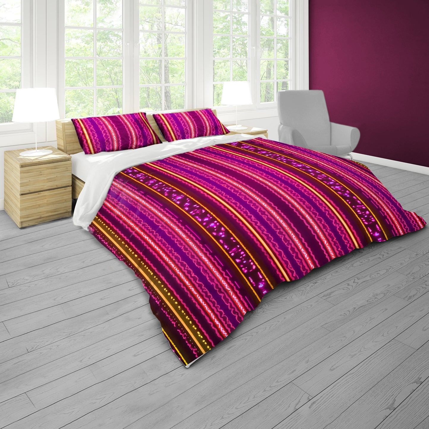 Luminous Pink Duvet Cover Set
